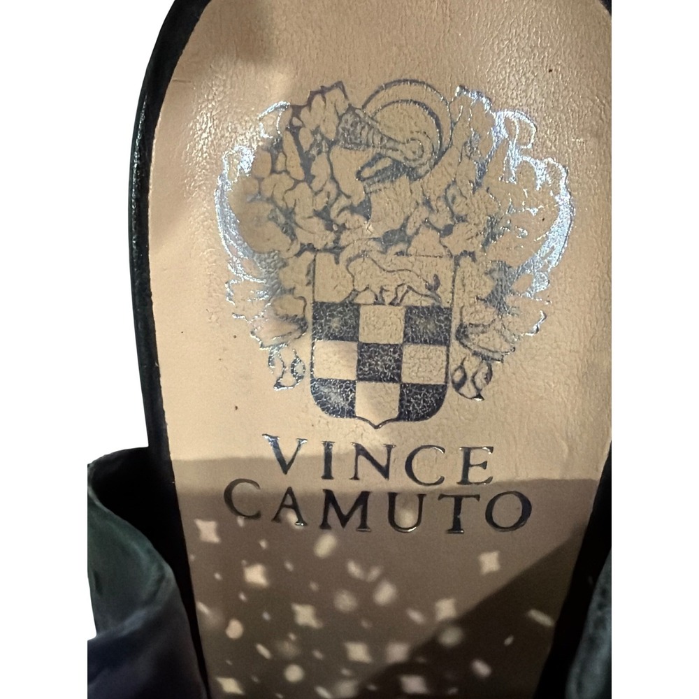 Vince Camuto Wyselda Black Perforated Leather Peep Toe Sandals Womens 8M - Picture 9 of 9